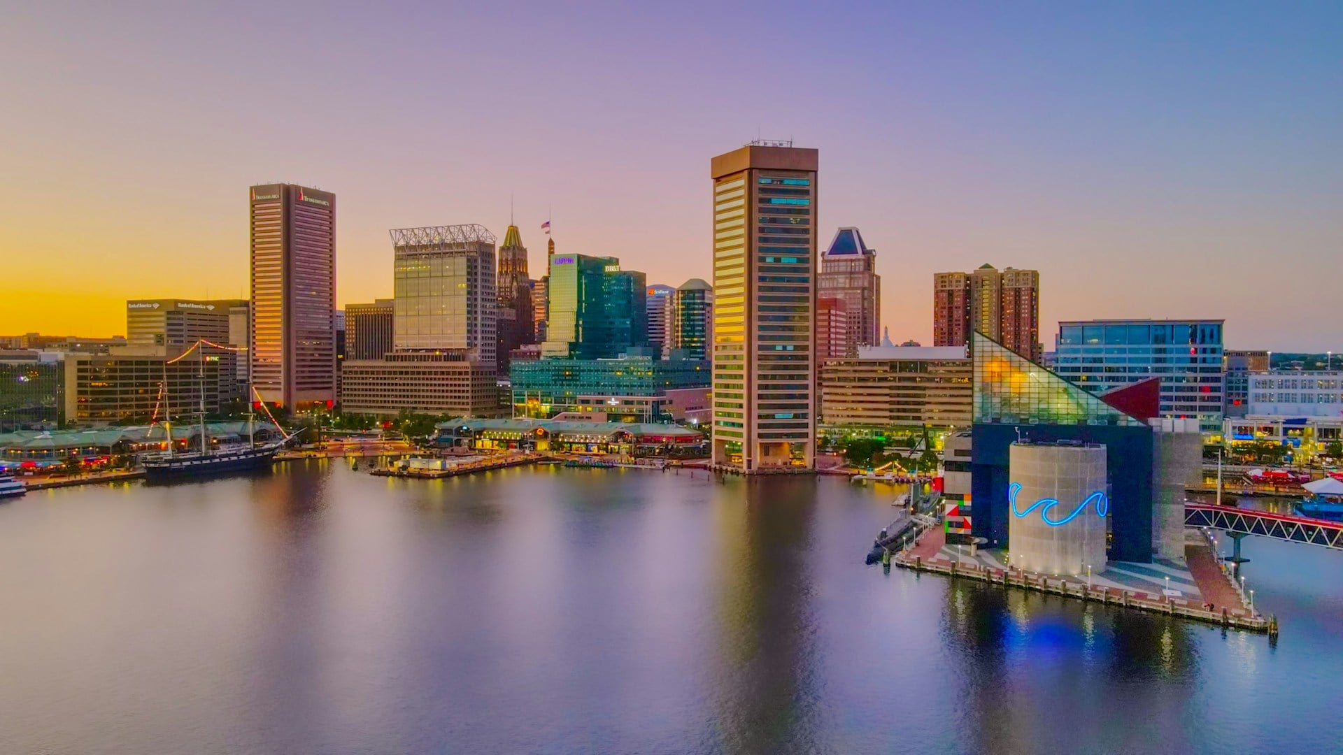 Baltimore’s Inner Harbor at sunset